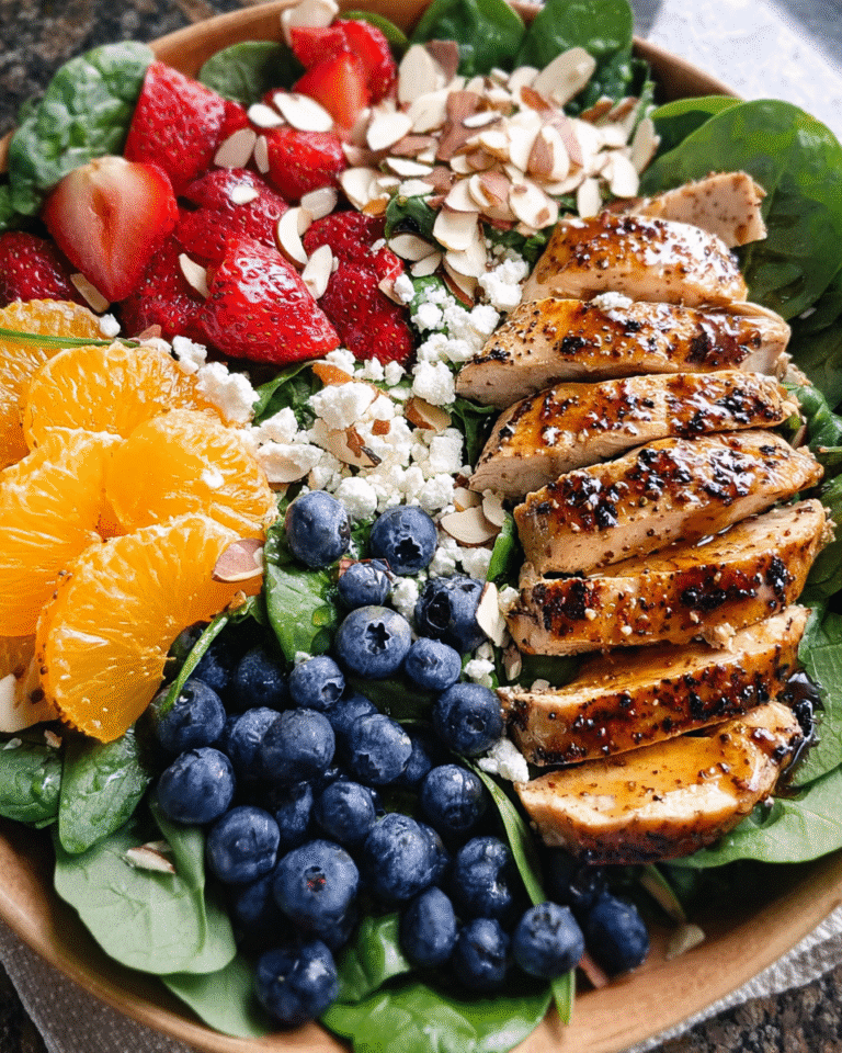 Chicken Spinach Salad ready to serve
