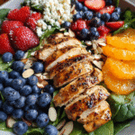 Chicken Spinach Salad ready to serve