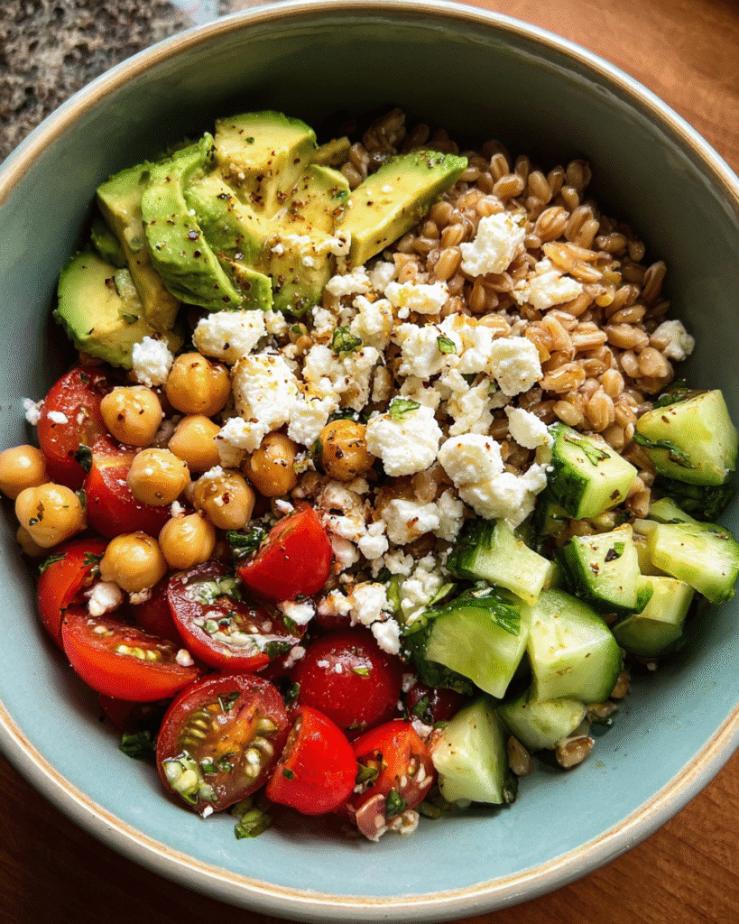 Chickpea Grain Bowl with Feta and Tomatoes