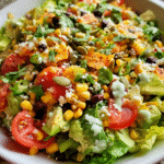 Chopped Mexican Salad with Creamy Avocado Ranch in bowl