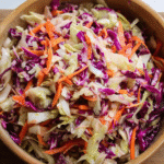 Crunchy Detox Cabbage Slaw in rustic bowl
