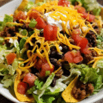 Easy Black Bean Taco Salad with vibrant toppings