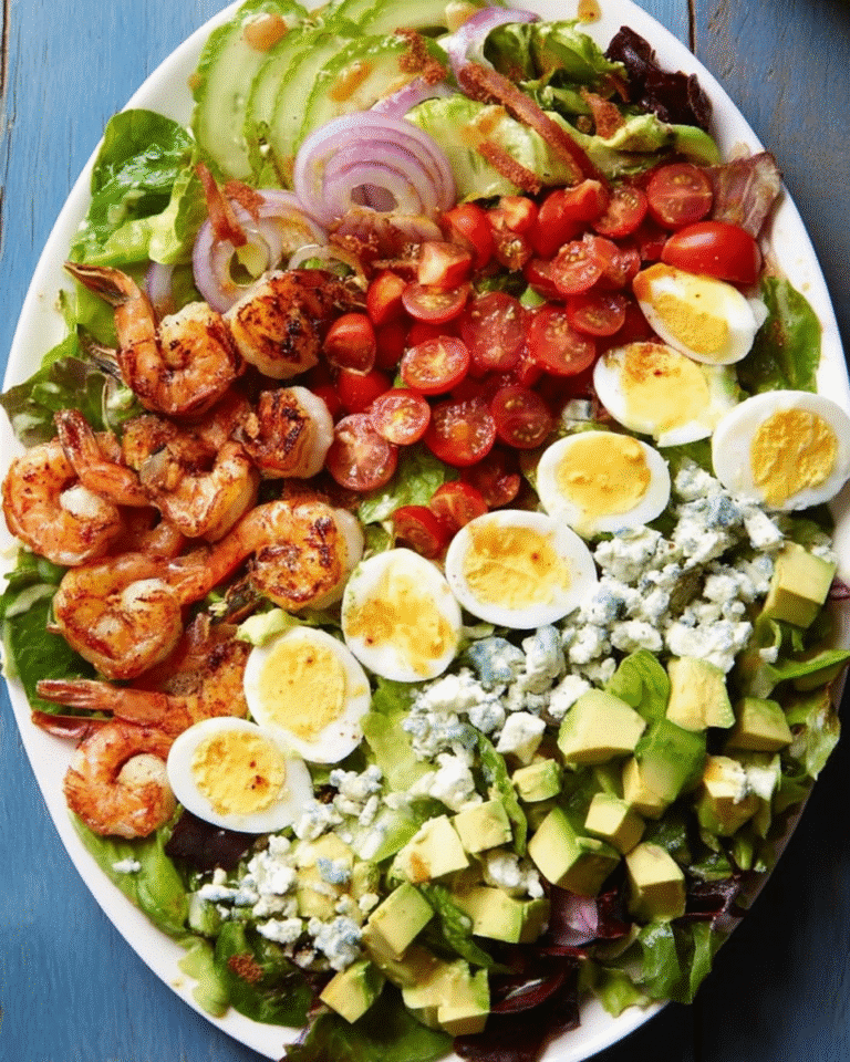 Shrimp Cobb Salad beautifully plated