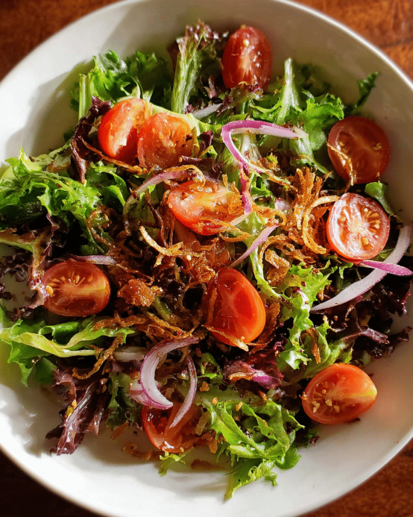 Fresh Asian Side Salad with crispy toppings