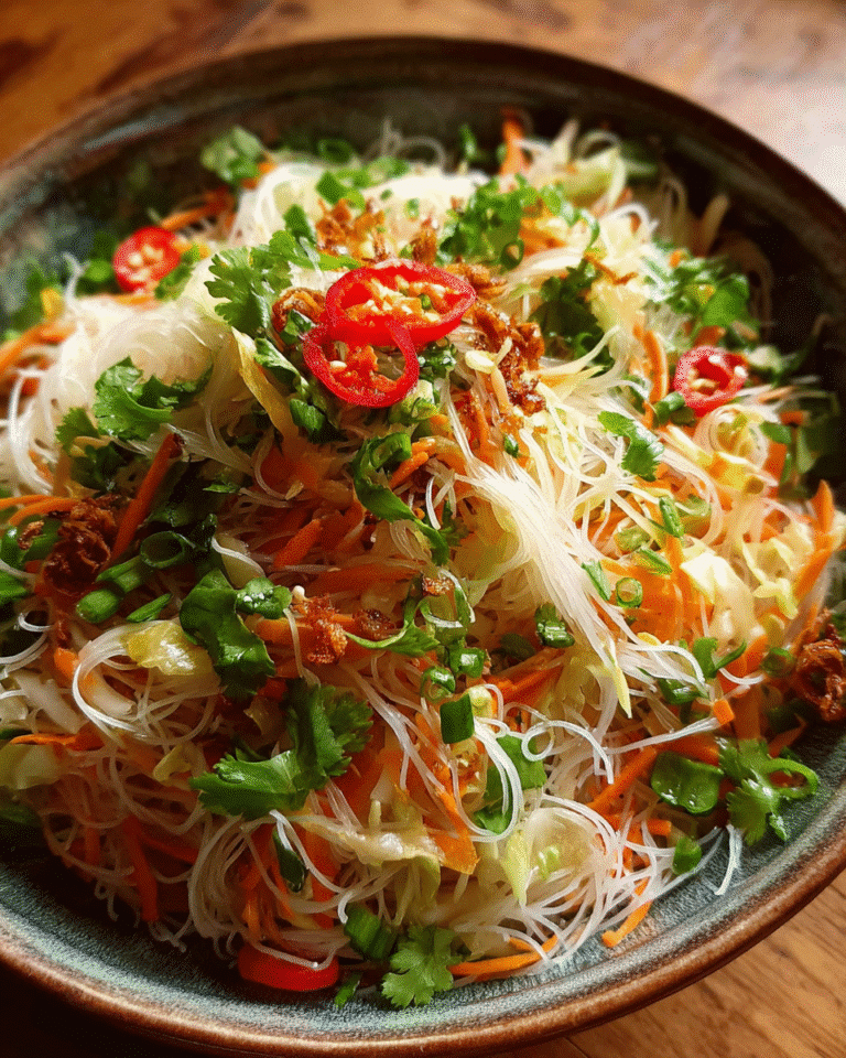 Asian vermicelli noodle salad in bowl