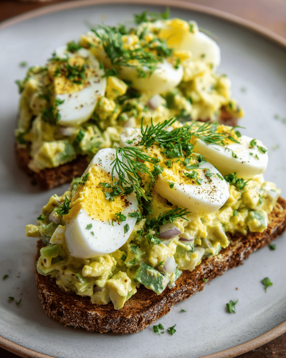 avocado egg salad on bread