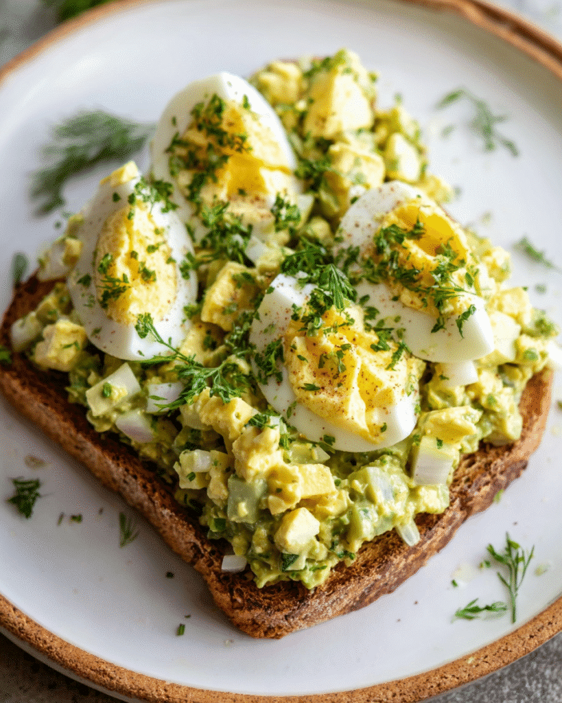 avocado egg salad on bread
