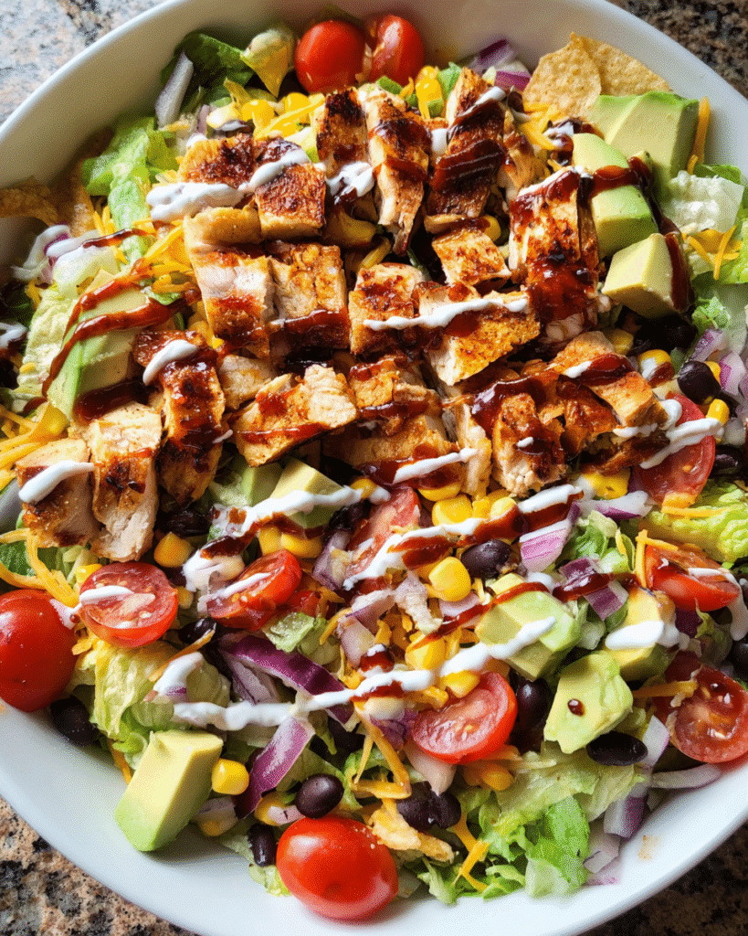 BBQ Chicken Salad with grilled chicken and ranch