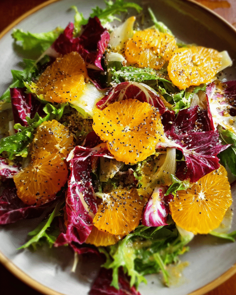 Bitter Leaf and Orange Salad with citrus and dressing