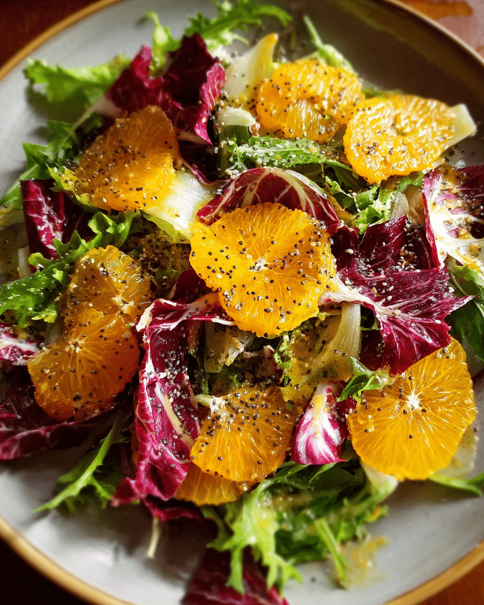 Bitter Leaf and Orange Salad with citrus and dressing