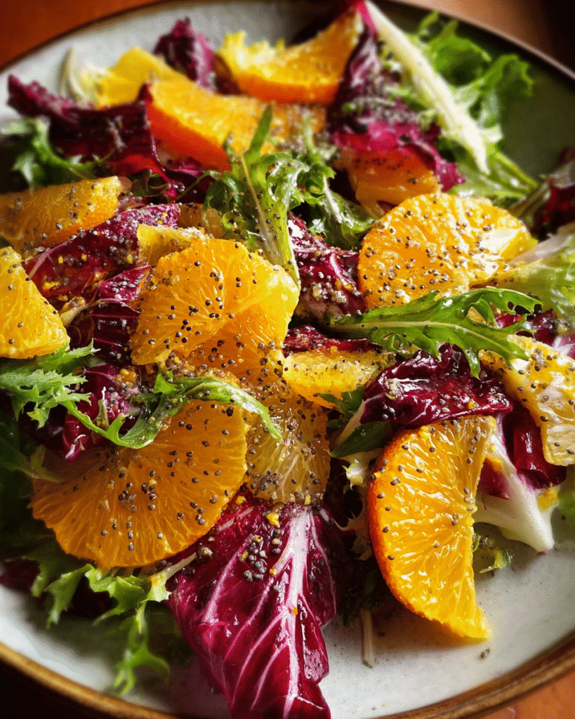 Bitter Leaf and Orange Salad with citrus and dressing