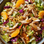 Chinese Chicken Salad in bowl with vibrant ingredients