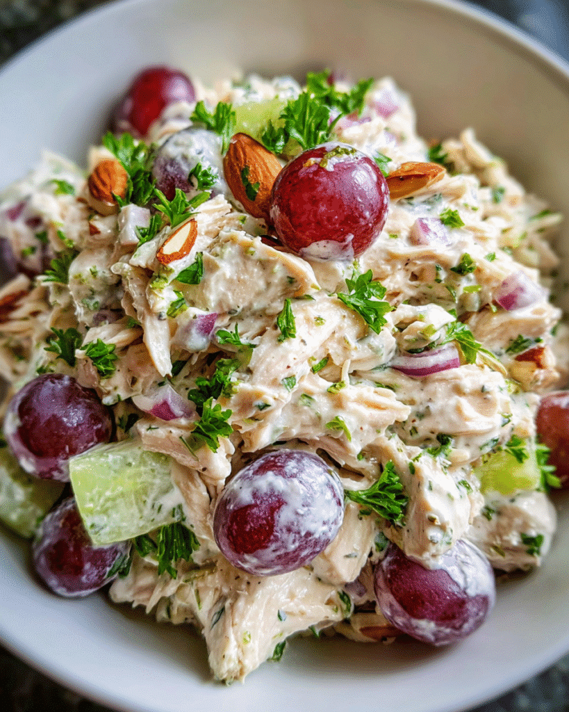 Greek Yogurt Chicken Salad with fresh ingredients