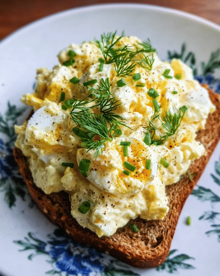 healthy egg salad with herbs and rustic bread