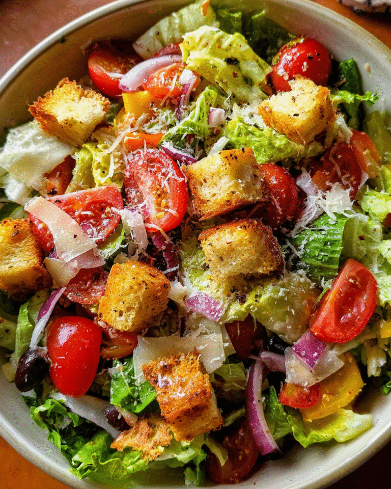 Mega Italian Salad in a wooden bowl