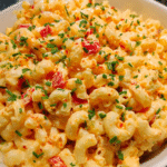 Featured pimento pasta salad served for summer picnic