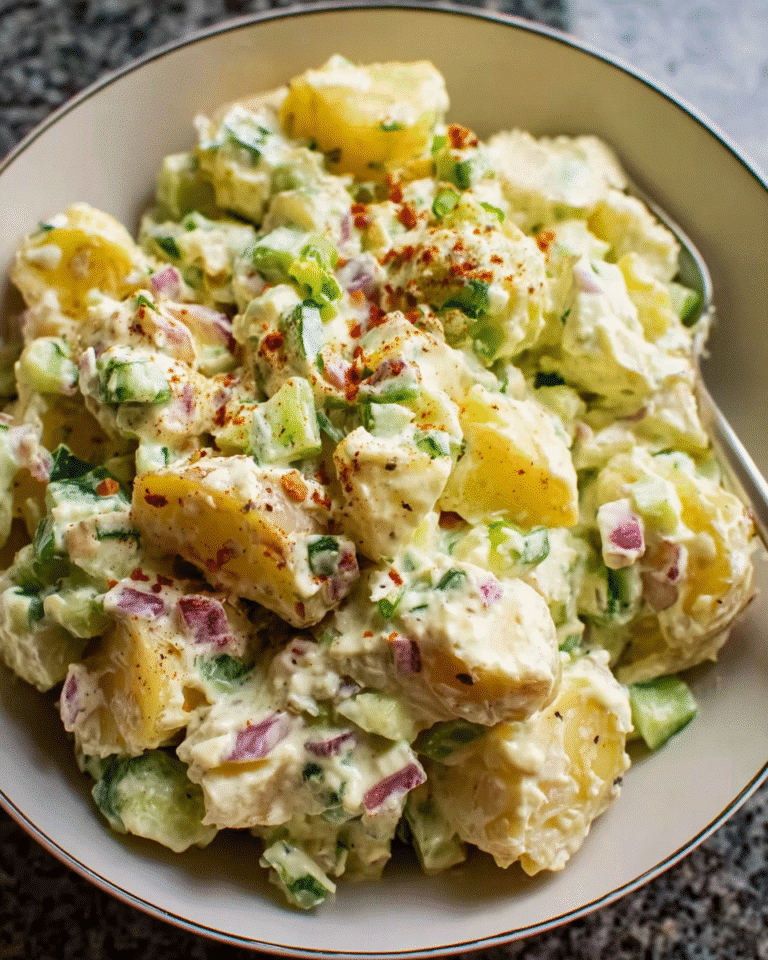 Potato Salad in rustic bowl