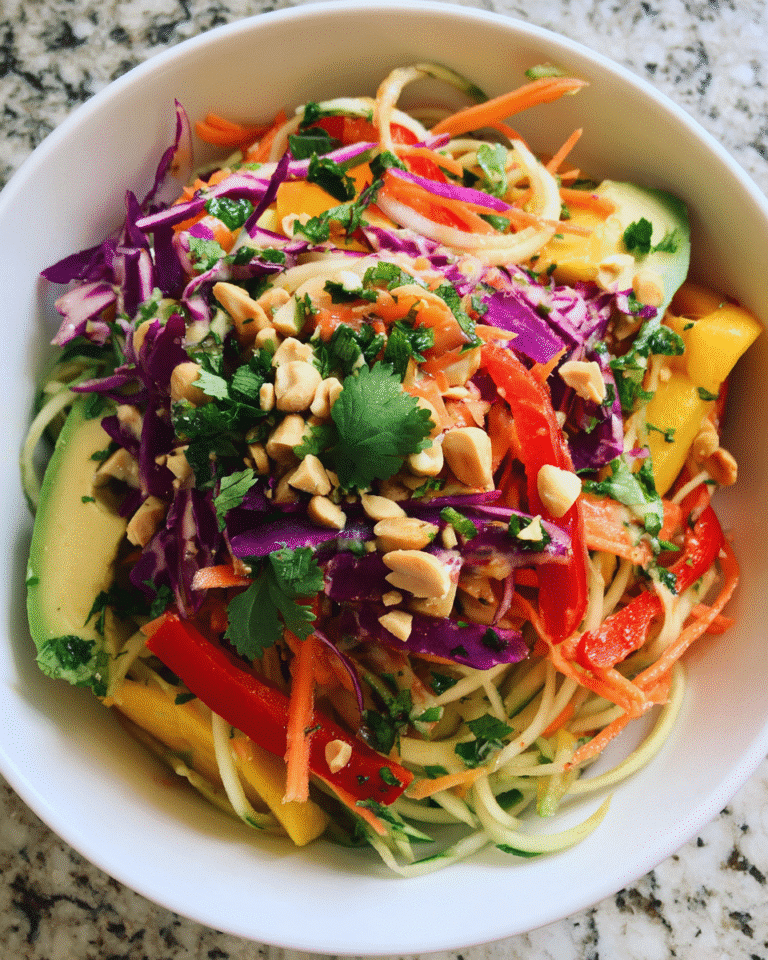 Rainbow Papaya Salad served fresh with colorful vegetables