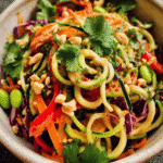 Raw Pad Thai with zucchini noodles and vegetables