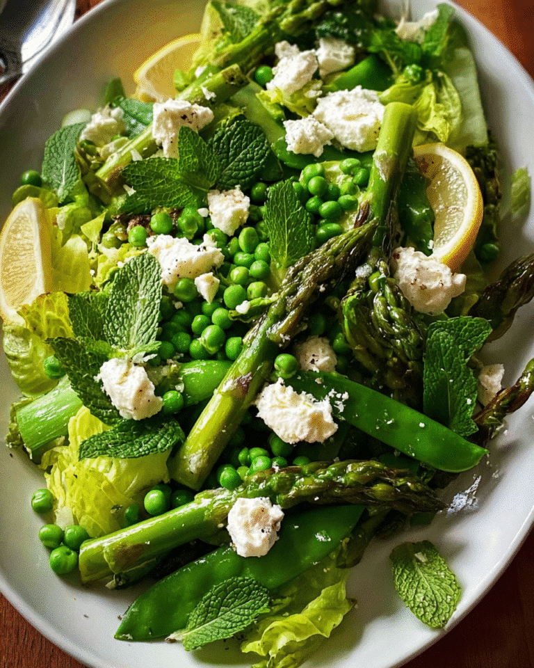 Fresh spring salad with asparagus and goat cheese