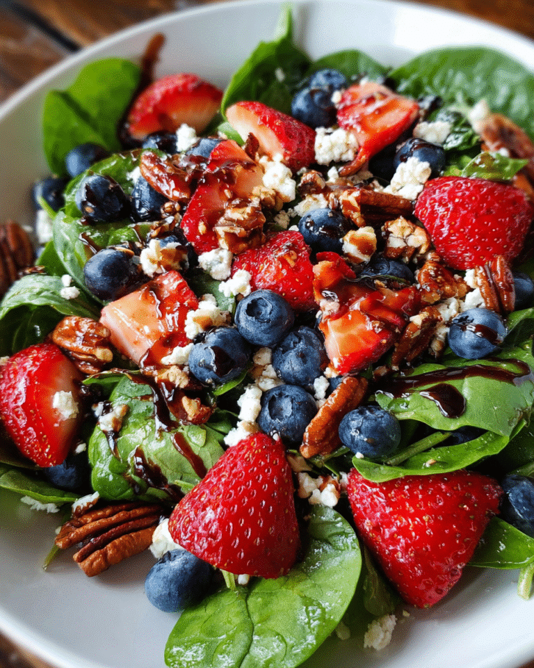 Strawberry Spinach Salad with balsamic glaze