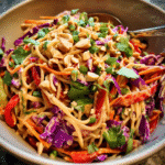 Thai Noodle Salad with Peanut Sauce top view