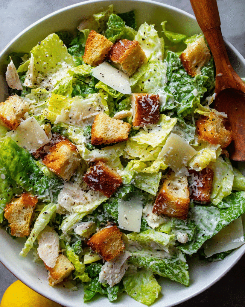 Chicken Caesar Salad with Grilled Chicken and Homemade Dressing