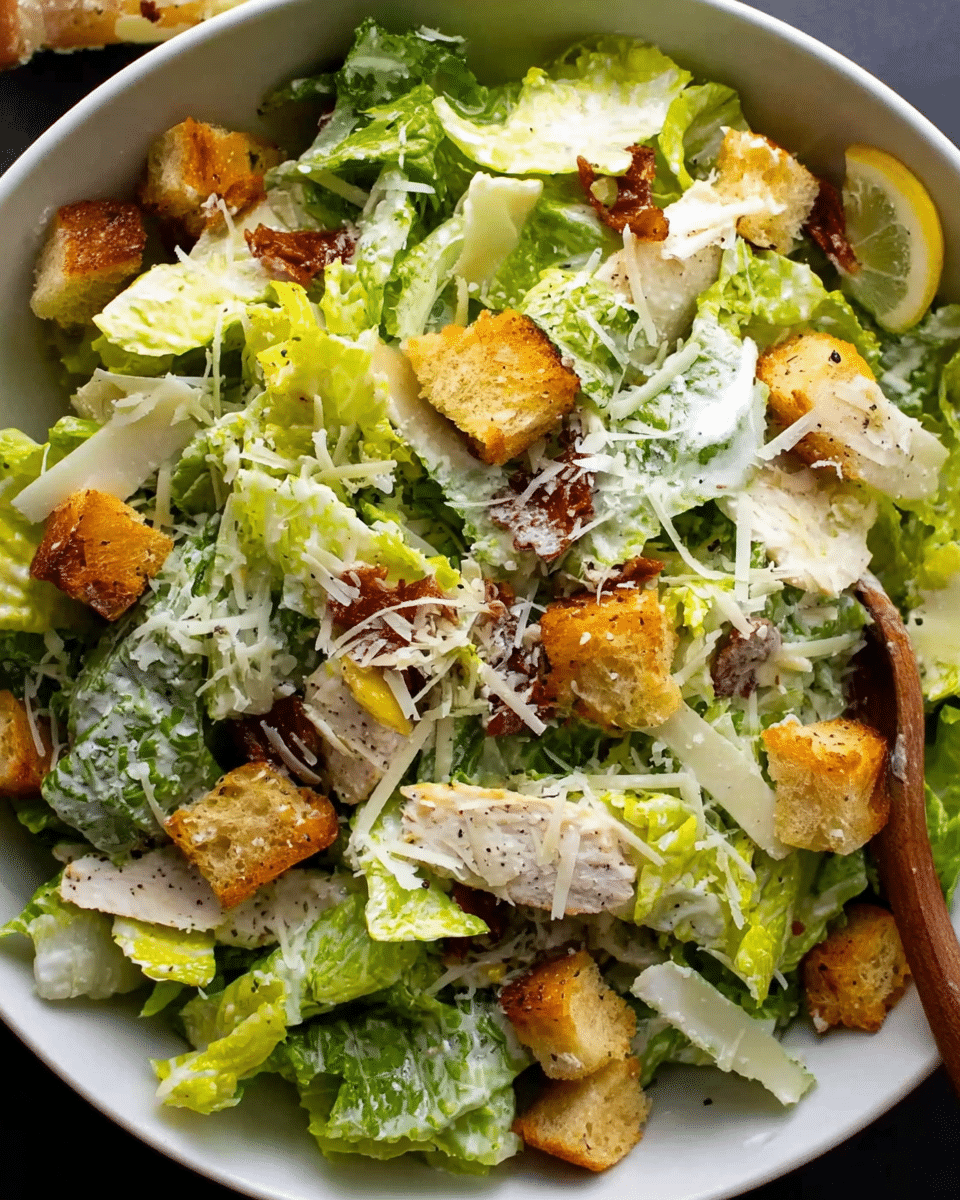 Chicken Caesar Salad with Grilled Chicken and Homemade Dressing