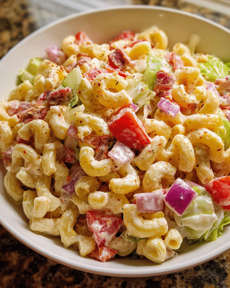 grinder pasta salad in wooden bowl with ingredients