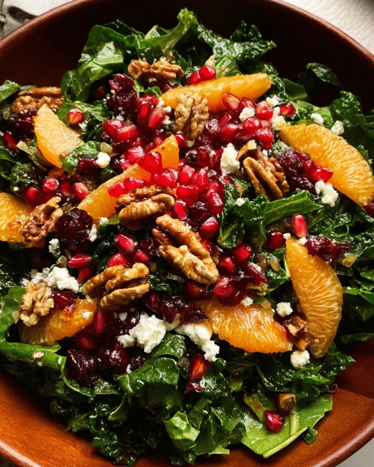 Pomegranate salad with fresh greens and toppings