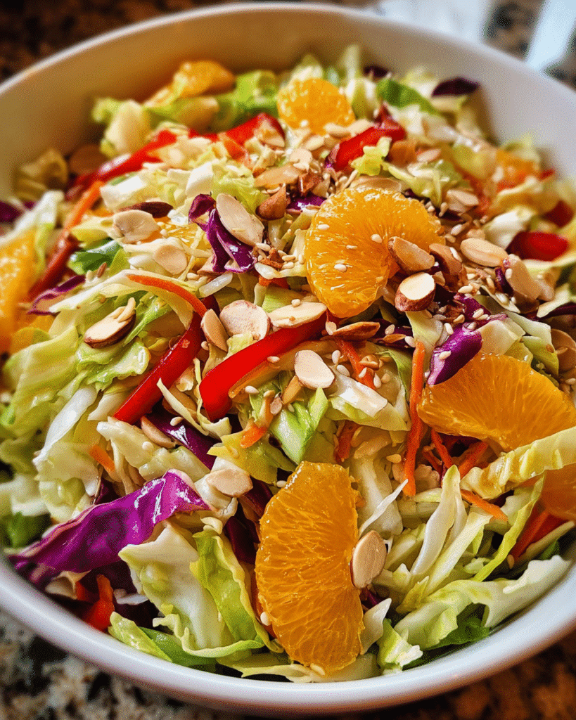 Addictive Asian Cabbage Salad in ceramic bowl