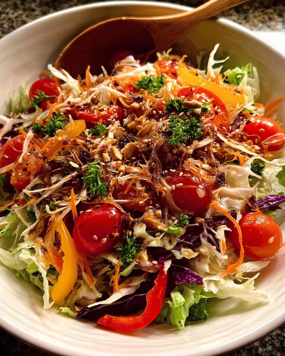 Asian side salad with napa cabbage and sesame dressing