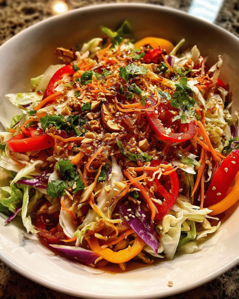 Asian side salad with napa cabbage and sesame dressing
