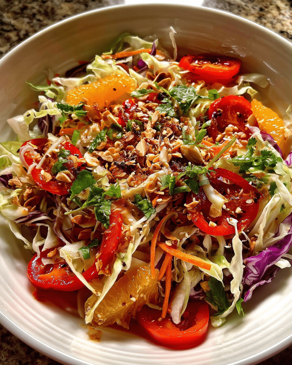 Asian side salad with napa cabbage and sesame dressing