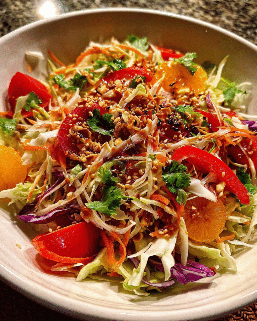 Asian side salad with napa cabbage and sesame dressing