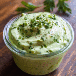 Blending avocado ranch ingredients