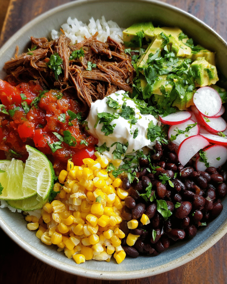 Barbacoa Burrito Bowl with toppings