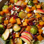 Brussels sprout salad with roasted squash and apples