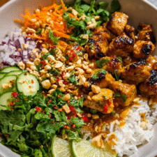 Chicken Satay – Spring Roll Bowls: Bold Flavor Meets Fresh Simplicity-image