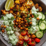 Cauliflower Shawarma Bowl with crispy chickpeas