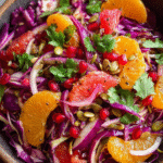 Citrus Cabbage Salad in White Bowl