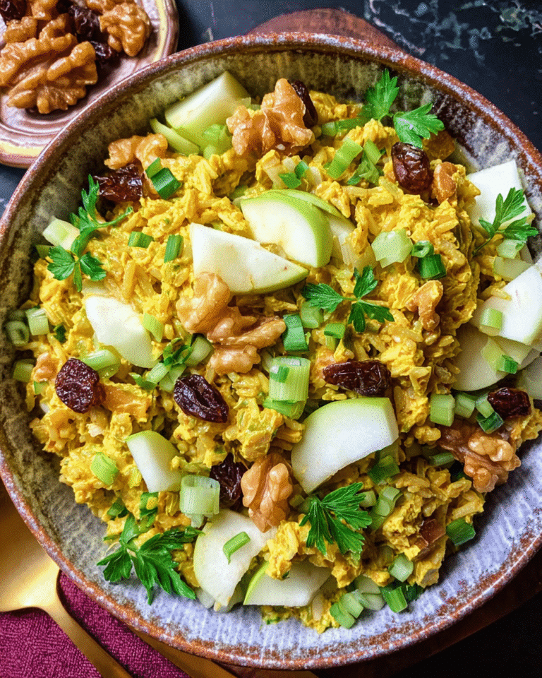 curried rice salad with fruits and herbs