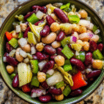 Easy 5 Bean Salad in serving bowl