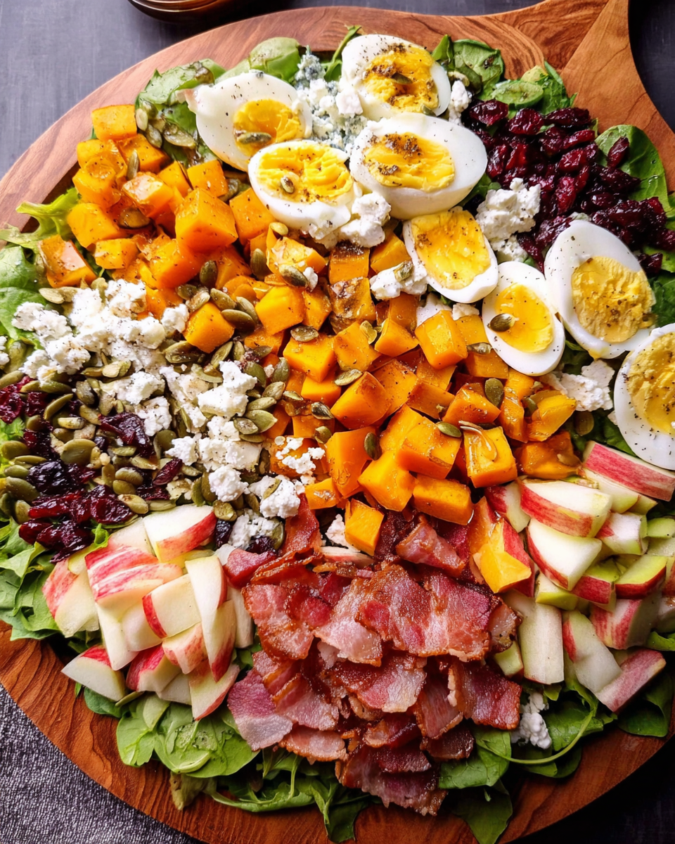 Fall Cobb Salad with autumn toppings