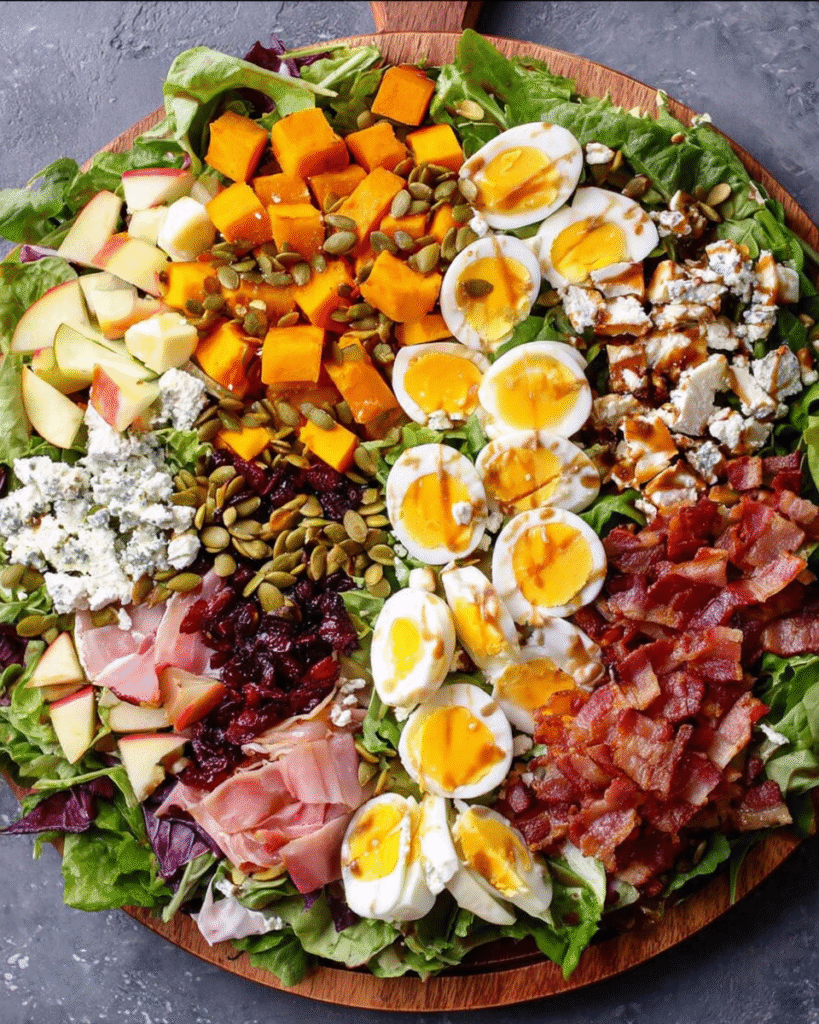 Fall Cobb Salad with autumn toppings