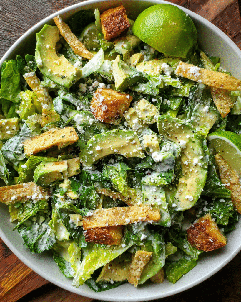 Fiesta Mexican Caesar Salad with cilantro-lime Caesar dressing