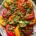 Heirloom tomato salad with basil and lemon