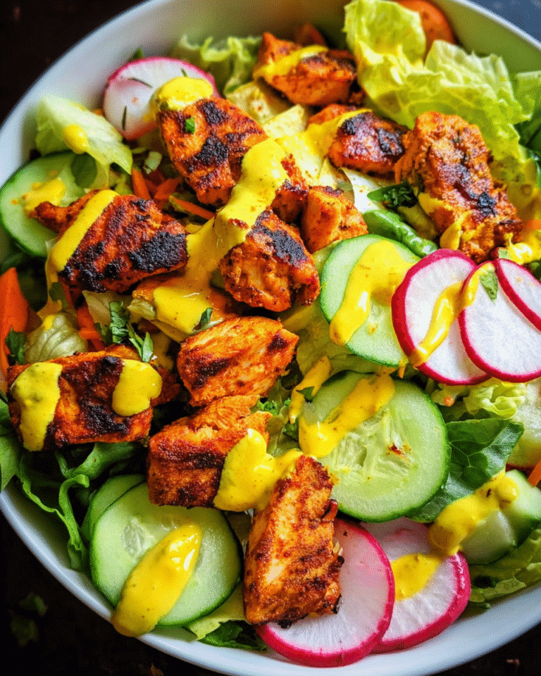 Indian Tandoori Chicken Salad top view