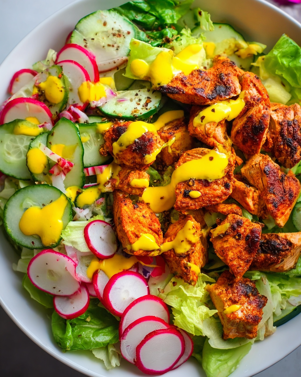 Indian Tandoori Chicken Salad top view