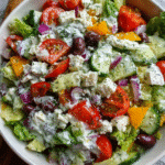 Mediterranean chopped salad with tzatziki dressing